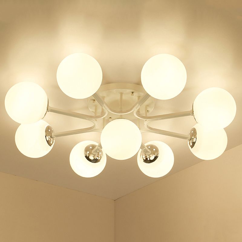 Glass Ball Shape Flush Ceiling Light Modern Multi Lights Flush Light Fixtures