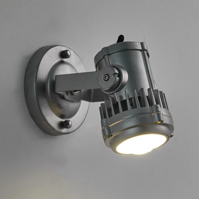Silver Modern Metal Wall Sconce Cylinder Shape Wall Light with Glass Shade for Living Room