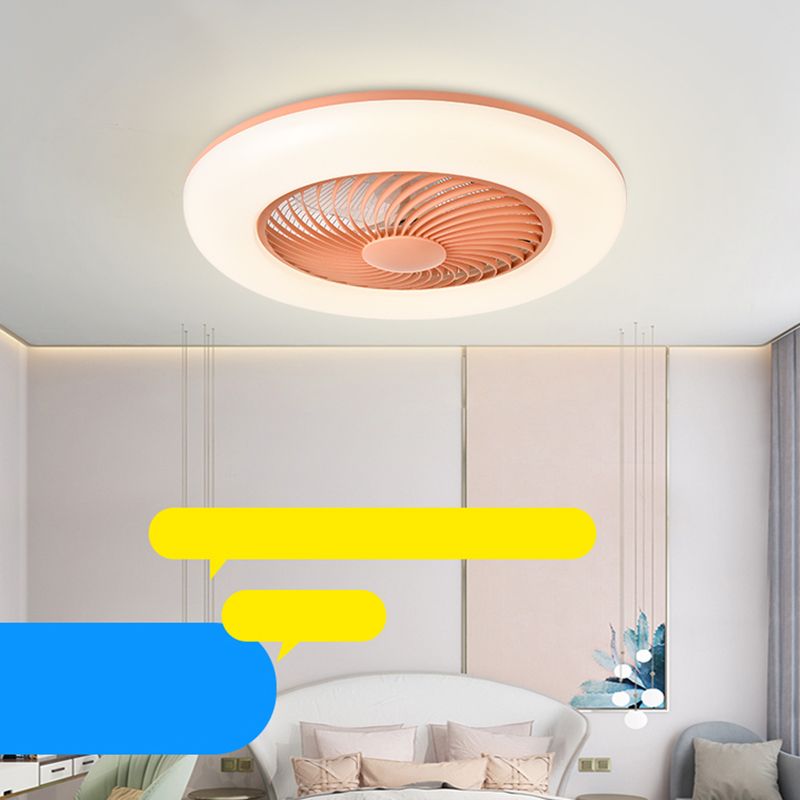 Lampada della ventola della camera da letto rotonda del telecomando a LED ACRILICO LED LED LED SEMIFICA