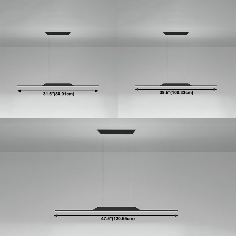 Modern Metal Island Light Straight LED Island Pendant for Dining Room