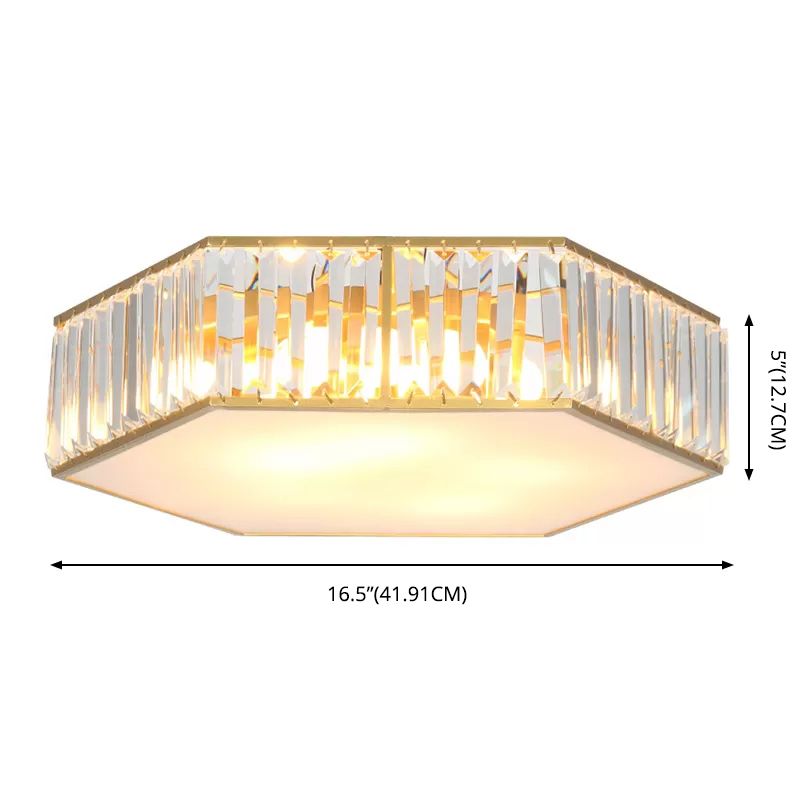Zeshoekige kristallen inbouwplafondlamp Moderne gouden inbouw plafondverlichtingsarmatuur