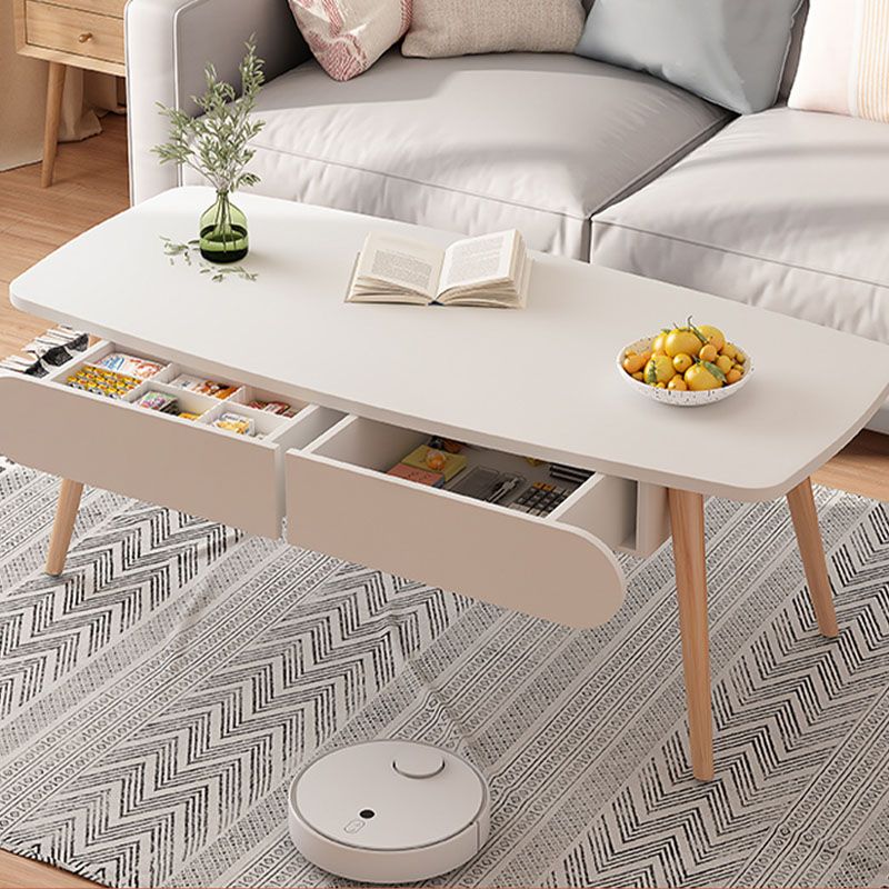 Modern Wooden Rectangular/Geometric Coffee Table with Storage Cocktail Table