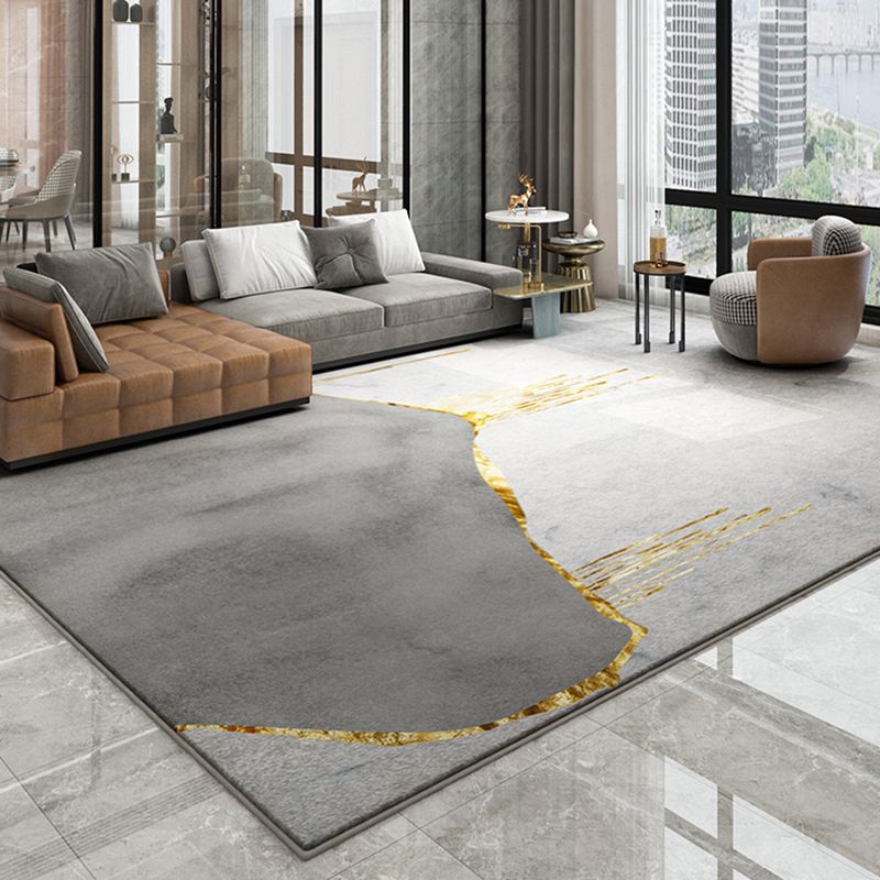 Novelty Geometric Printed Rug Multi Color Polypropylene Indoor Rug Anti-Slip Machine Washable Carpet for Parlor