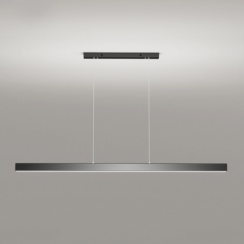 Modern Metal Island Lamp Linear 1-Light Restaurant Pendant Light with Acrylic Shade