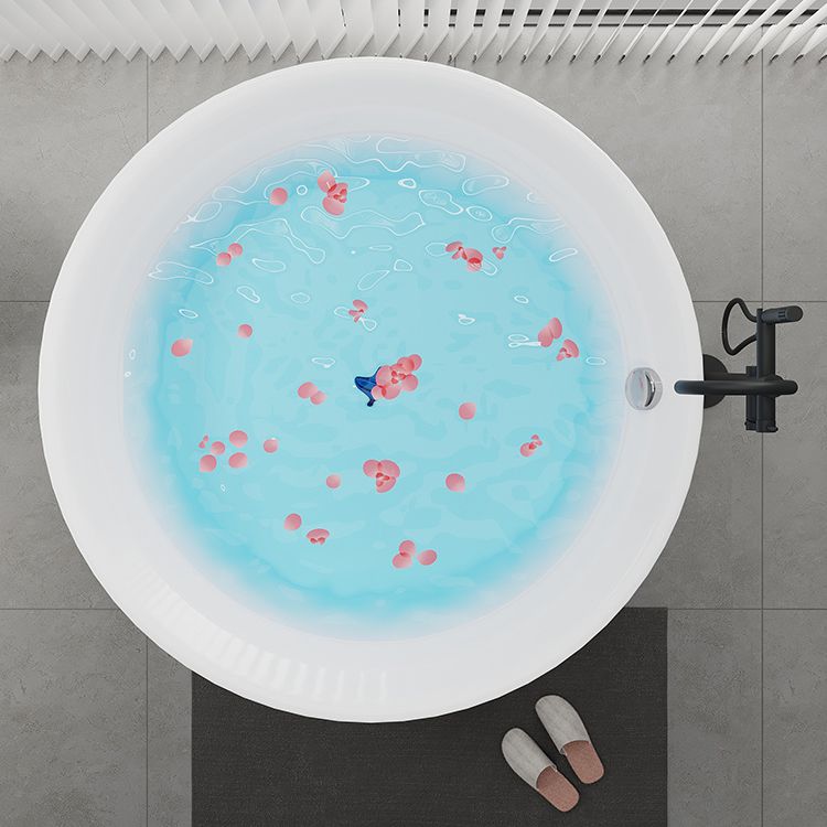 Round Bathtub Acrylic Soaking Freestanding Bathtub , 25.59-inch Tall