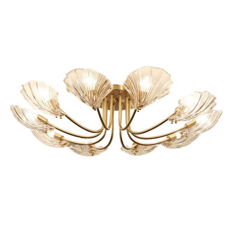 Nordic Style Ceiling Light Shell Shape Ceiling Lamp with Glass Shade for Bedroom