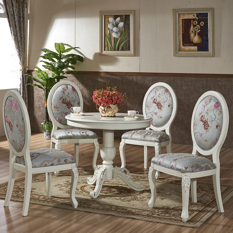 Victorian Style Kitchen Wooden Chair Dining Armless Side Chairs