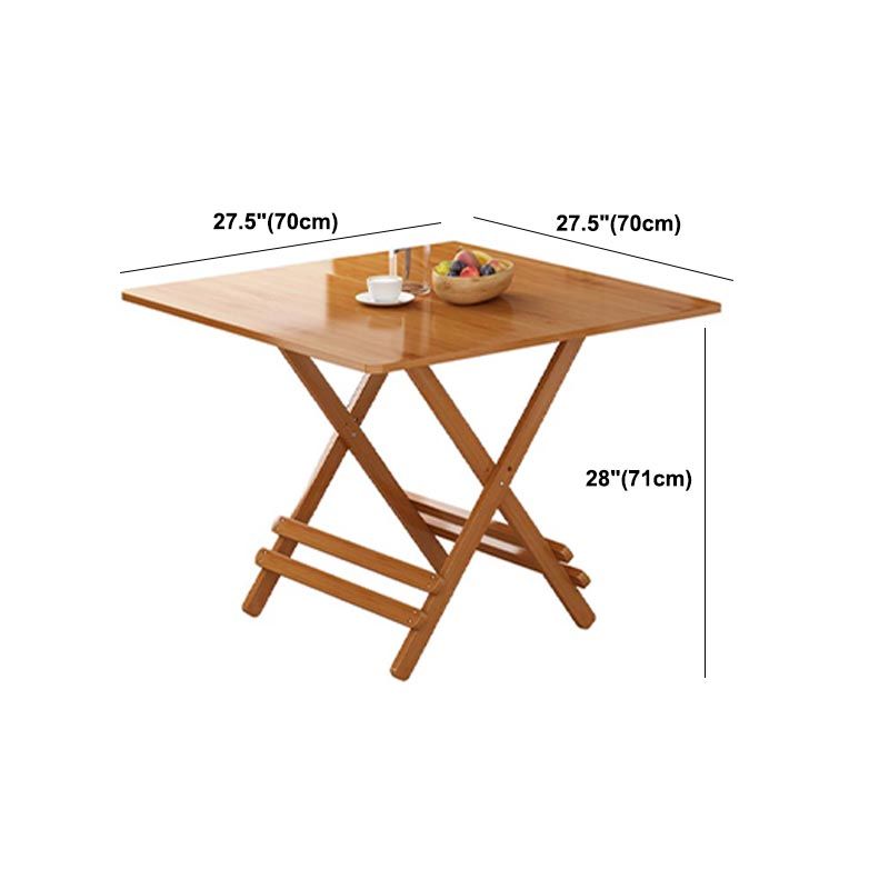 Modern Bamboo Pedestal Dining Table Natural Folding Table for Restaurant