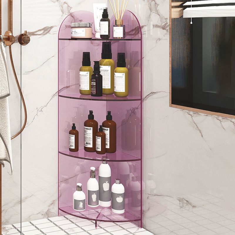 Modern Style Closed Back Bookshelf Corner Acrylic Bookcase with Triangle Shelves