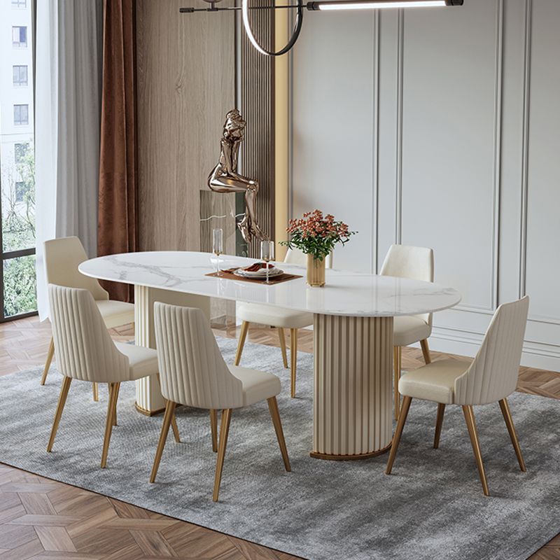 1/4/5/7 Pcs Sintered Stone Dining Room Set Dining Room Table and Chair Set