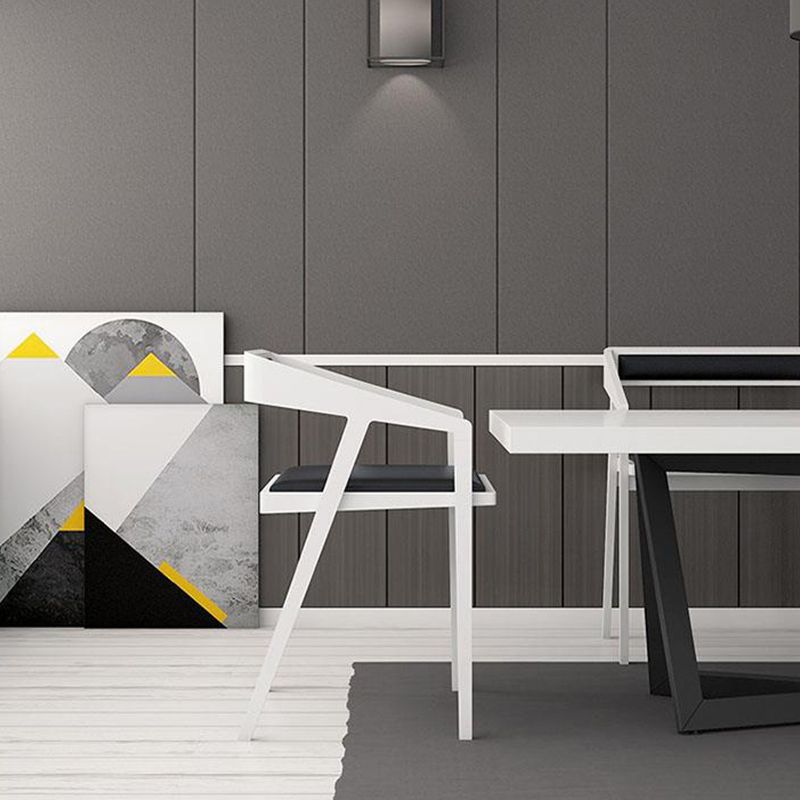 Mesa de comedor rectangular de estilo lujoso con pedestal doble, mesa fija con madera maciza