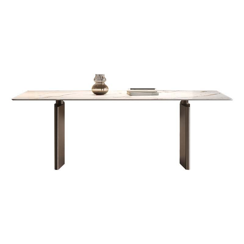 Industrial Dining Sintered Stone Table Dining Rectangle Table with Metal Legs