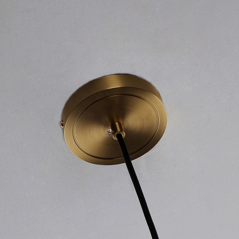 Verre Postmodern Pendant Light 1-Light Copper suspendu plafonnier pour chambre à coucher