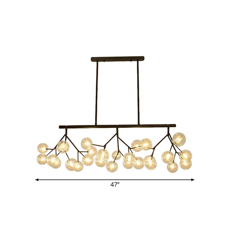 27 Bubbles Island Lighting Contemporary Metal Hanging Chandelier in Black Finish