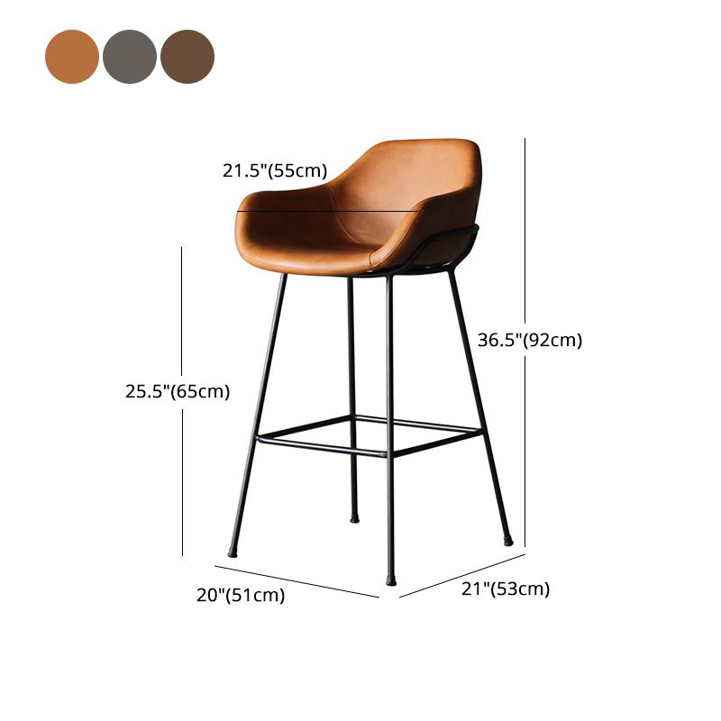 Living Room Counter Stool Leather Bucket Seat Nordic Stool 1 Piece