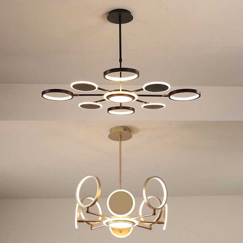 Circles Chandelier Pendant Light Nordic Metal LED Ceiling Pendant Light for Living Room