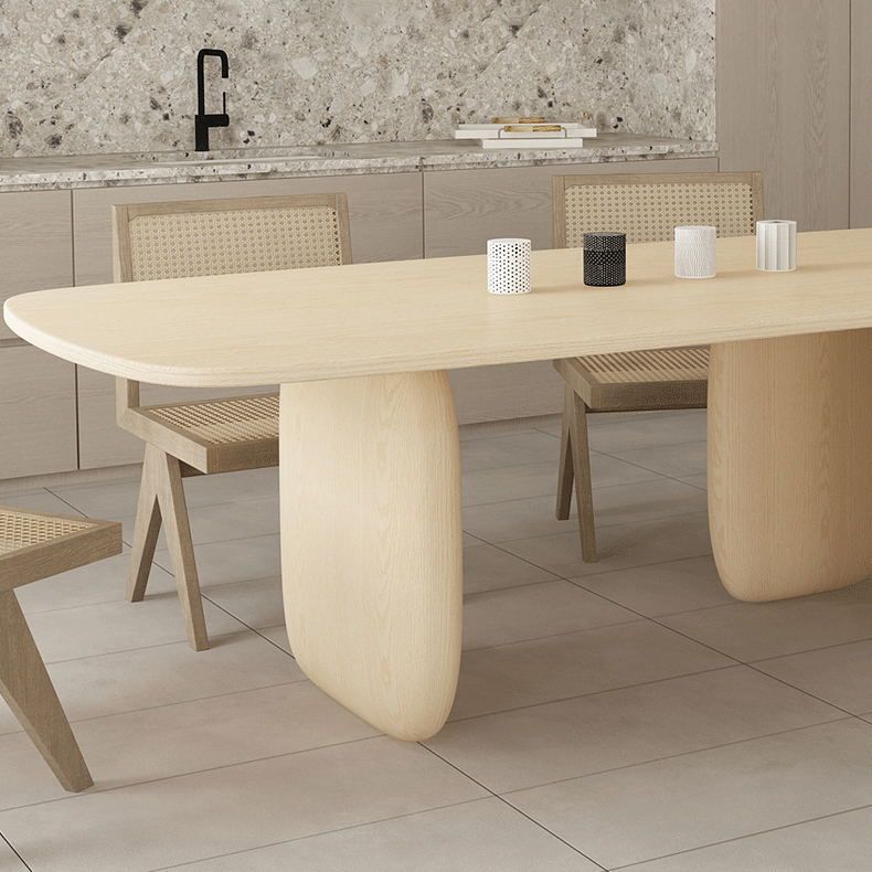 Modern Style Dining Set 1/4/5 Pieces Rectangle Pine Wood Dining Table for Kitchen