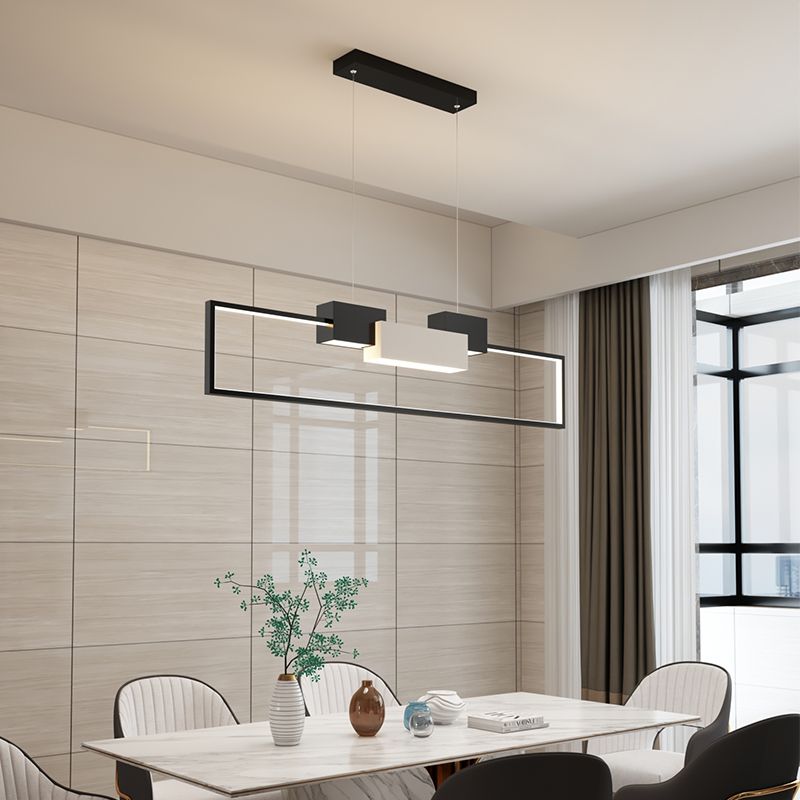 Zeitgenössischer Stil Rechteck Form Island Beleuchtung Ideen Metal Island Anhänger