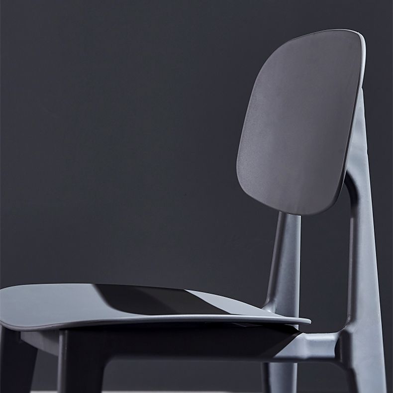 Minimalist Style Open Back Dining Side Chairs Plastic Dining Armless Chairs for Home