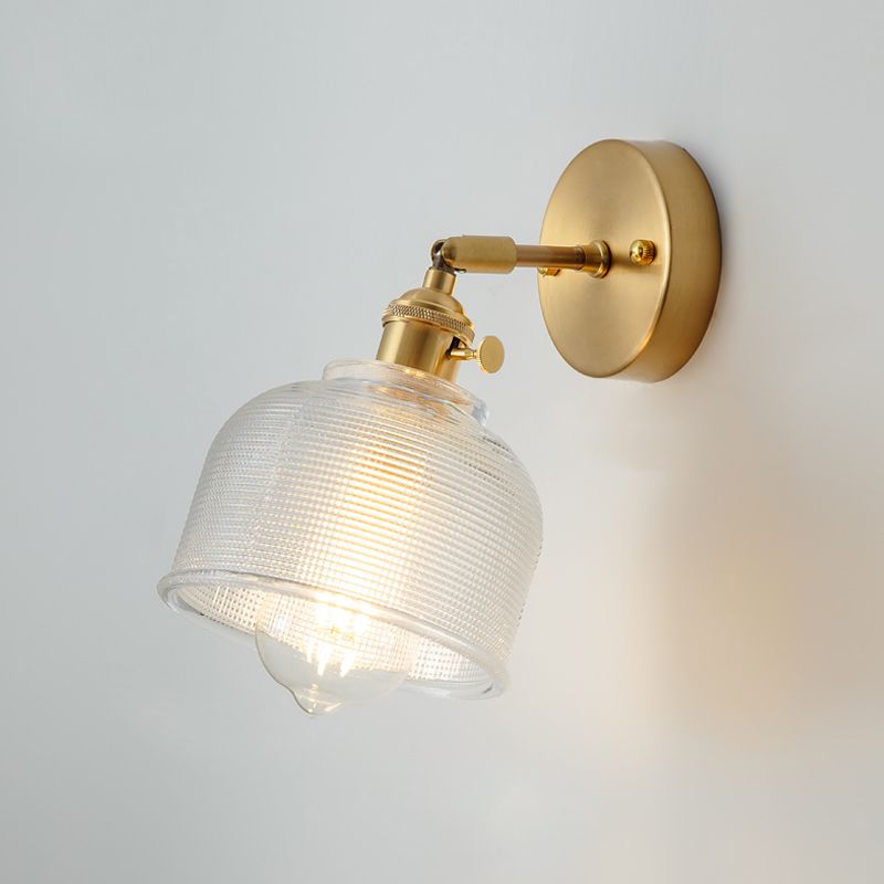 Living Room Metal Wall Sconce Modern 1 Head Glass Wall Mounted Light Fixture