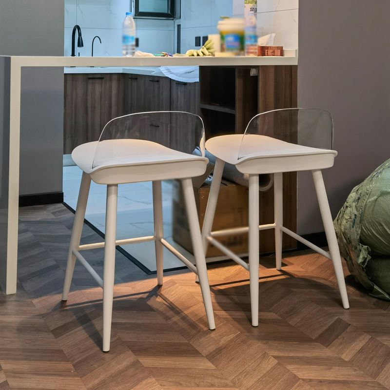Scandinavian Style Acrylic Bar stool with Square Seat Counter Stool for Kitchen Bar