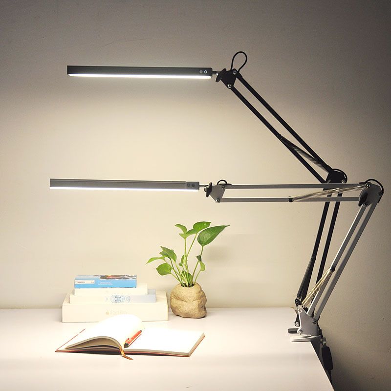 Lampada da scrivania a LED di apprendimento moderno in metallo lampada da tavolo singolo per camera da letto