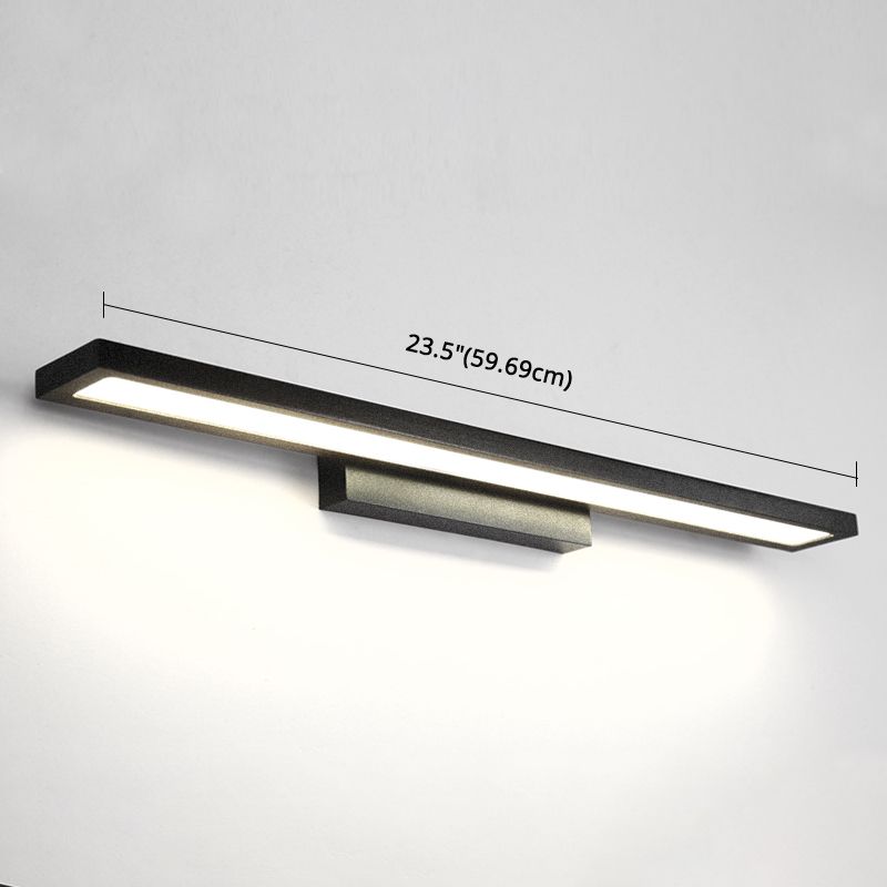 Rectangular Vanity Wall Light Fixtures Modern Minimalist Style Aluminum Single Vanity Light