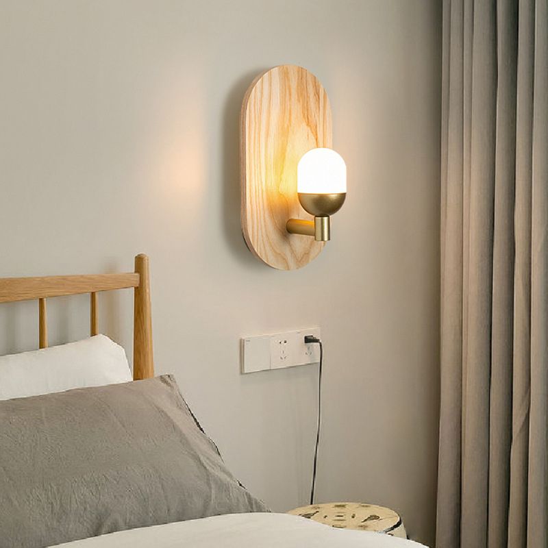 Modernism Wood Wall Light Acrylic Shaded Lighting for Bedroom