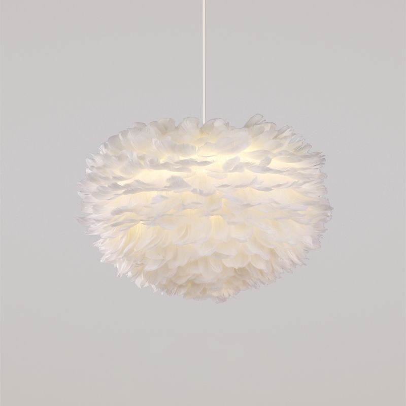 Lumo a pendente a pendente di piuma a LED a LED a LED moderna moderna per camera da letto