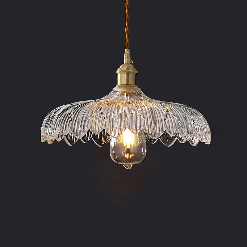 Clear Glass Industrial Hanging Light Kit 1-Licht Deckenleuchte für Esszimmer