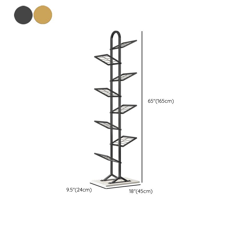 Contemporary Etagere Bookcase Open Back Metal Bookshelf with Shelves