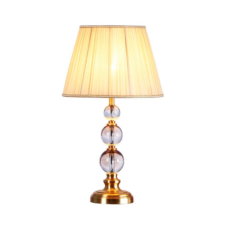 1 Kopf kugelförmiger Stofftisch Licht modernistische klare Kristall kleine Schreibtischlampe in Beige