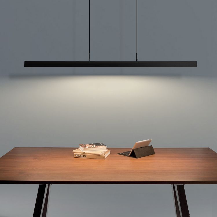 Lámpara de lámpara de iluminación lineal de lámpara de iluminación moderna lámpara de lámpara de iluminación en negro