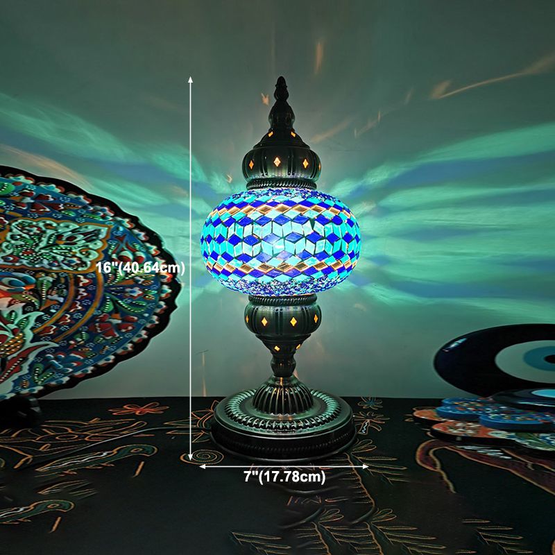 Modern Style Unique Shape Table Lighting Glass 1 Light Table Lamp for Bedroom