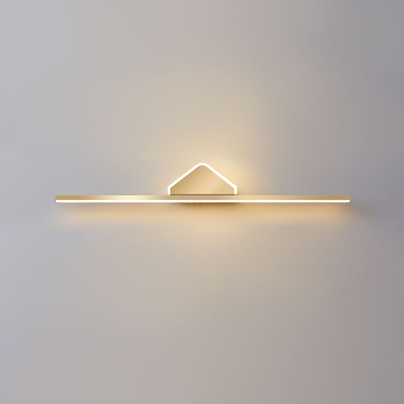 Metal Linear Wall Vanity Light Modern Style 1 Light Vanity Lighting Ideas in Gold