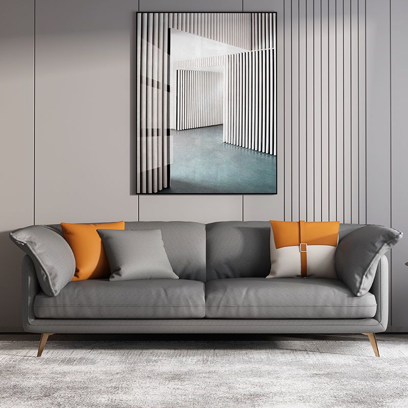 Square Arm Sofa Pillow Top Sofa with Multiple Cushions for Living Room and Apartment