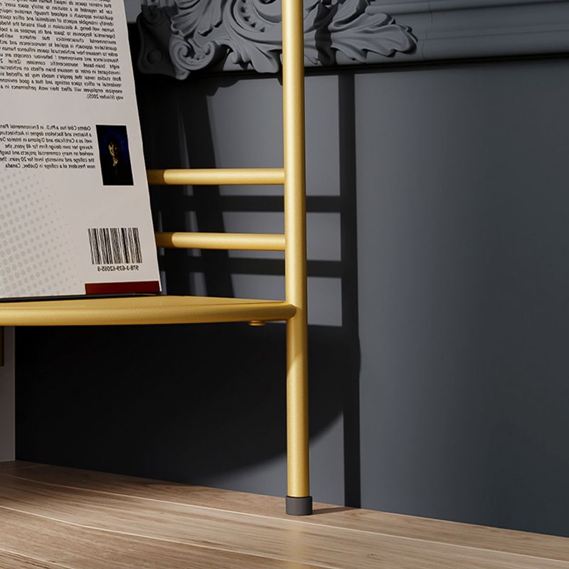 3/5-Shelf Contemporary Corner Bookshelf Iron Open Bookshelf for Living Room