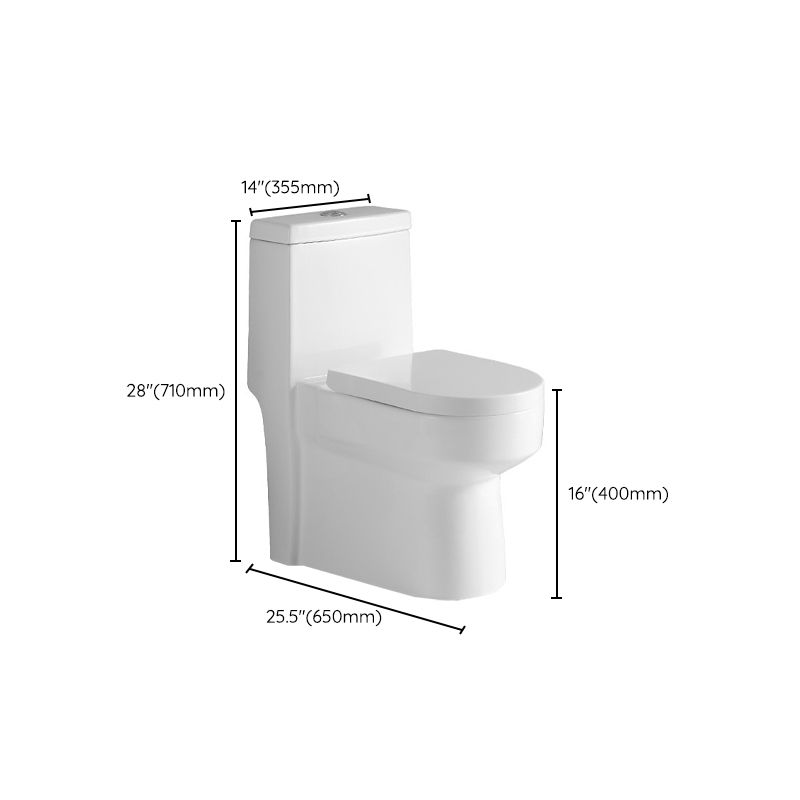 Contemporary All-In-One Toilet White Toilet Bowl with Toilet Seat