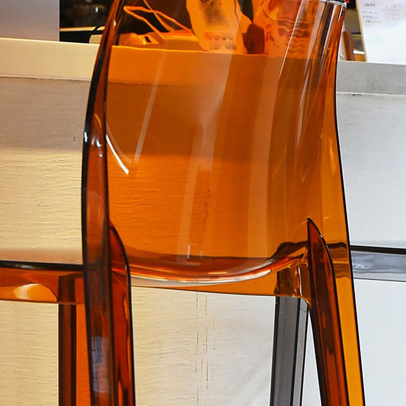 Scandinavian Armless Bar Stool Acrylic Low Back Counter Stool