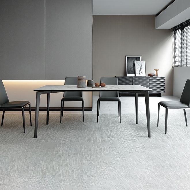 Mesa de comedor de piedra sinterizada, mesa rectangular de 4 patas de estilo lujoso para el hogar
