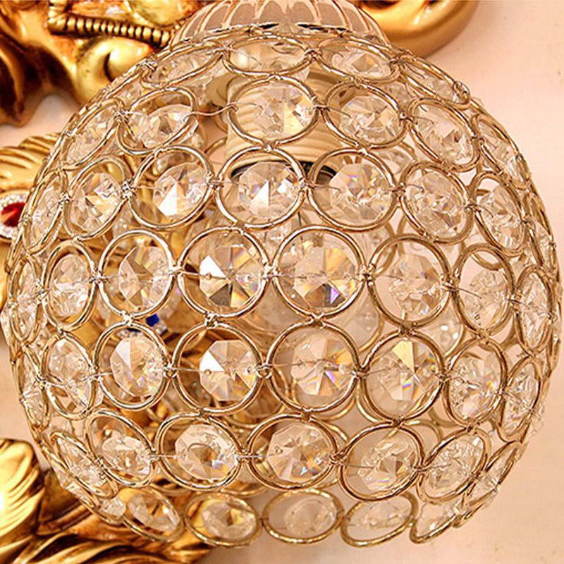 Iluminación de apliques de pared de pavo real lámpara de iluminación de pared de oro de estilo tradicional de estilo tradicional