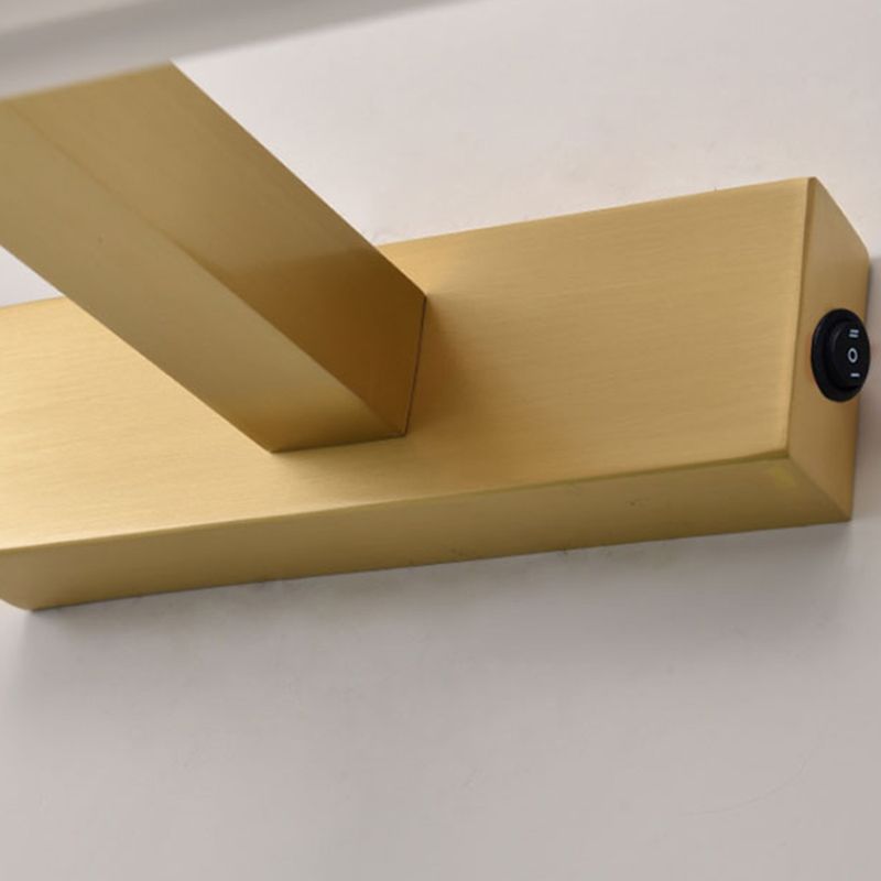 Moderner Stil Geometrischer LED-Wandlampen Metall 1-Licht Spiegel Wandbeleuchtungsideen in Gold