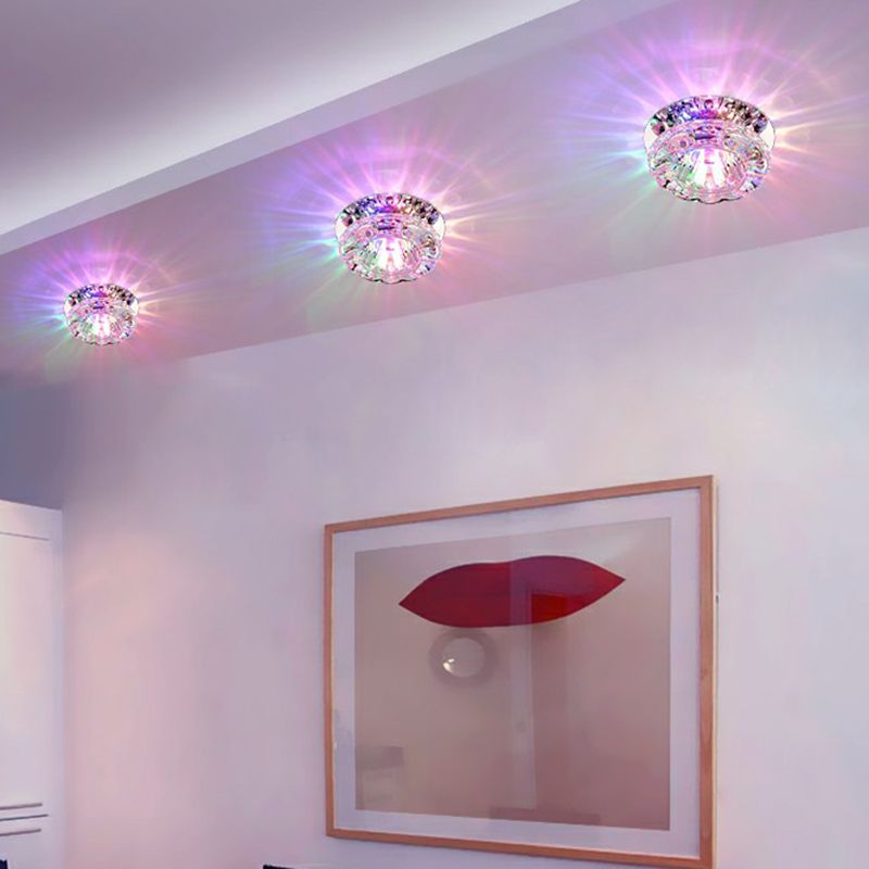Crystal Flower LED Flush Mount Light Simplicity Clear Flush Mount Ceiling Light for Hallway