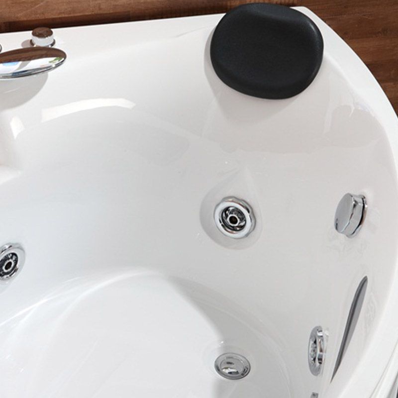 White Corner Acrylic Bath Tub Bathroom Modern Back to Wall Tub