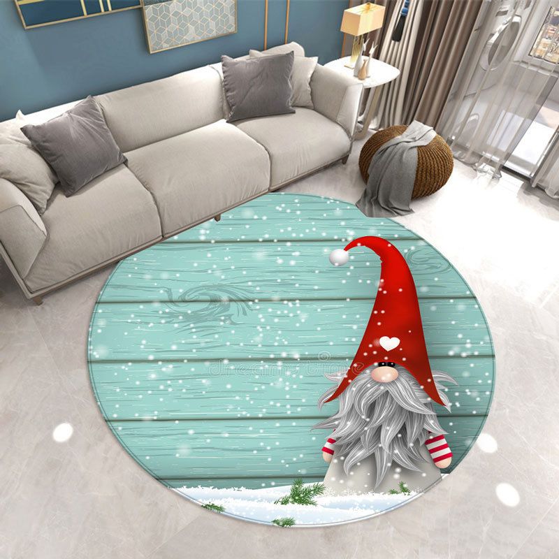 Simplicity Indoor Room Carpet Red Christmas Area Rug Polyester Washable Rug