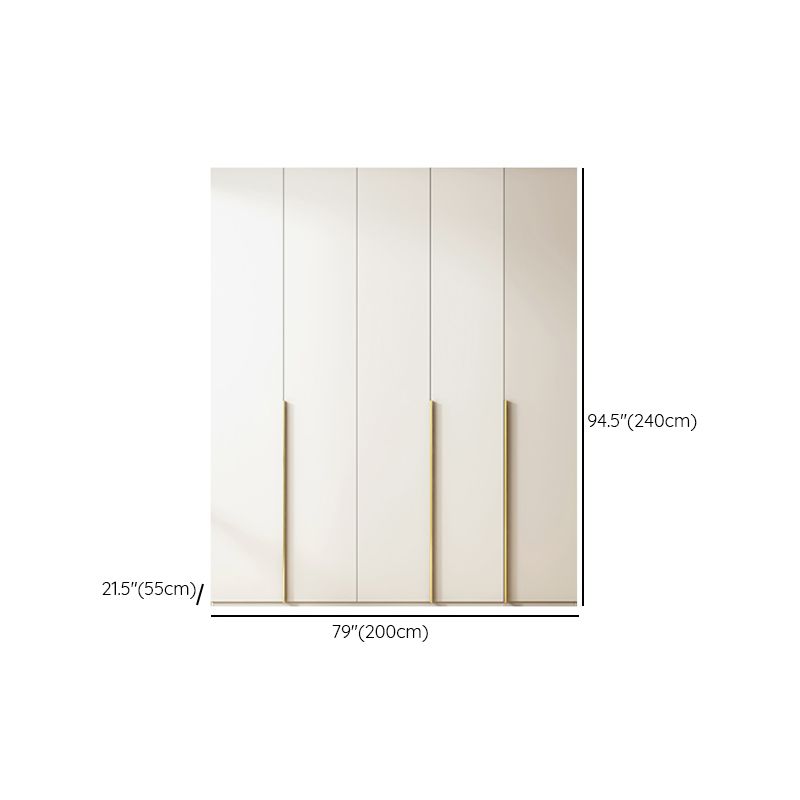 Modern Artificial Wood Wardrobe Freestanding Wardrobe in White
