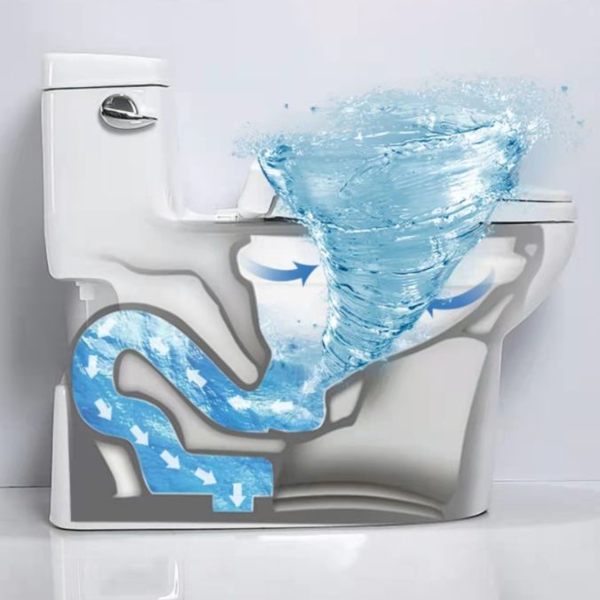 Traditional Ceramic Toilet Bowl One Piece Flush Toilet with Toilet Seat