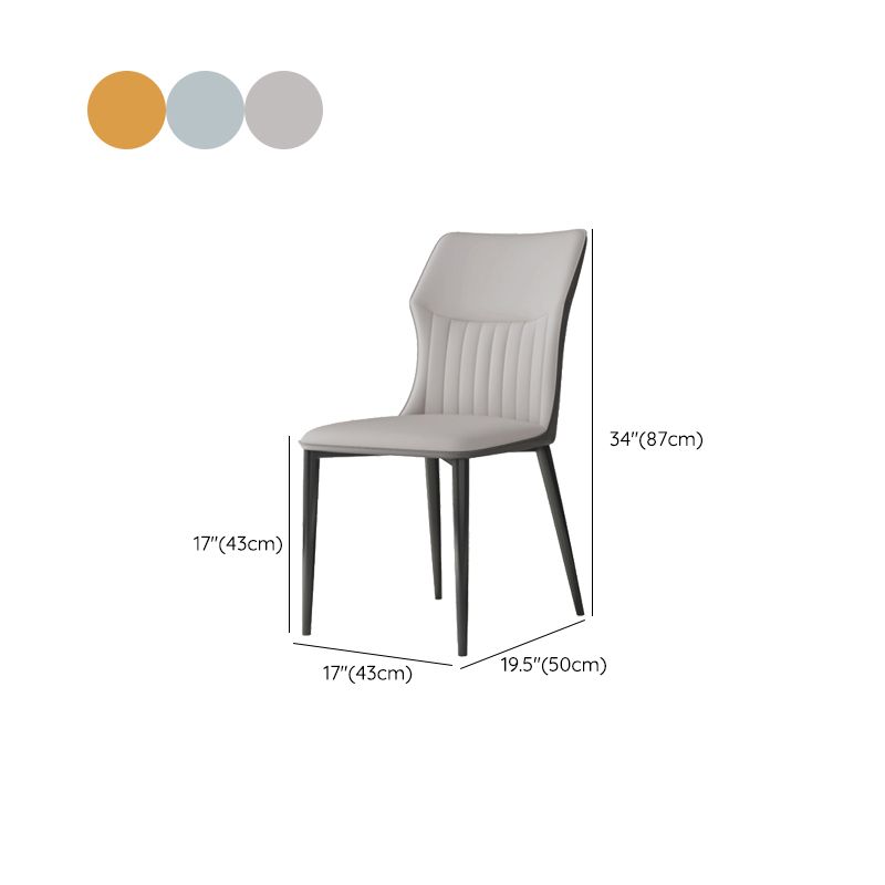 Industrial Upholstered Armless Chair Kitchen Wingback Side Chair