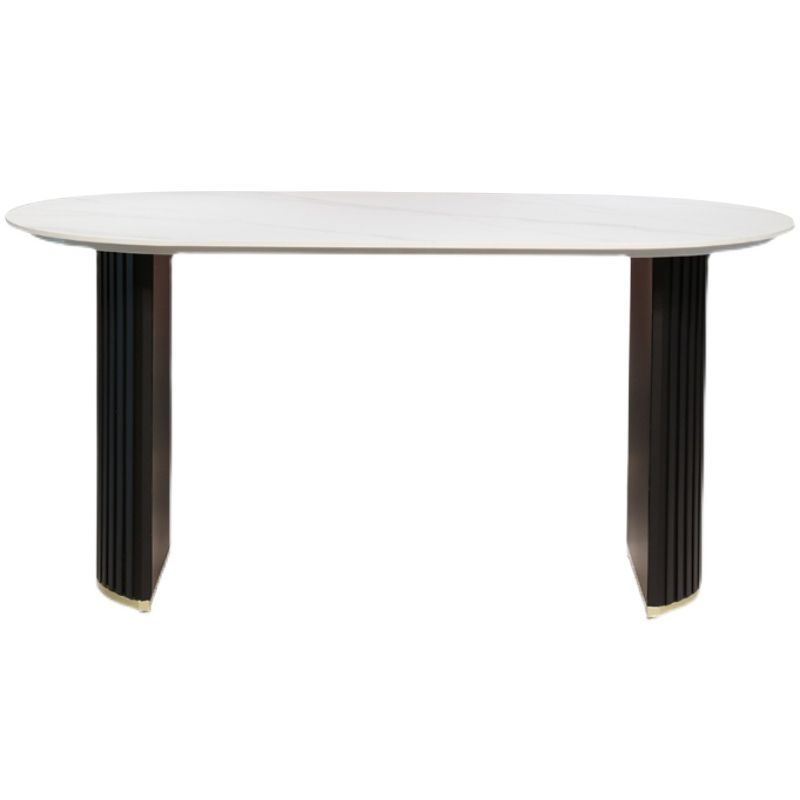 Mesa de comedor de comedor de doble pedestal de lujo muebles de comedor de piedra