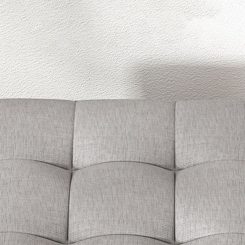 Contemporary Pouf Ottoman PU Leather Upholstered Tufted Square Ottoman with Storage